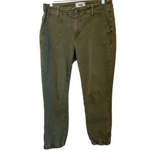 PAIGE Mayslie Jogger Pants Olive Green Utility Zip Ankle Women Size 28